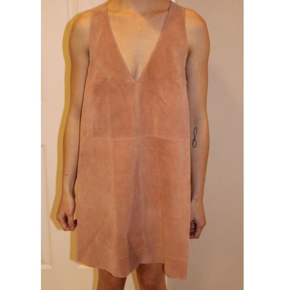 open lace back dress Free People Atlas Suede Mini Dress